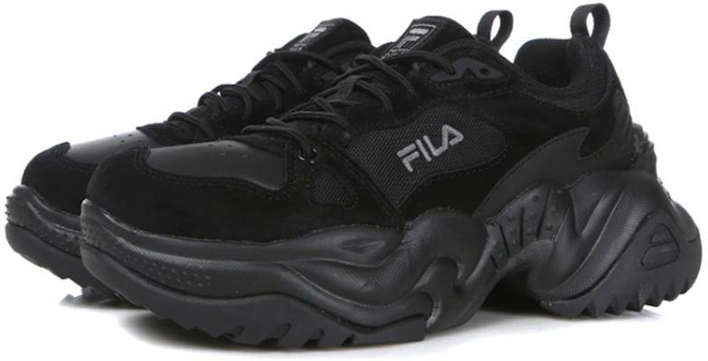 Fila 斐樂 舒適厚底 低筒休閒老爹鞋 黑色 韓版 Lookbook Fila 斐樂 舒適厚底 低筒休閒老爹鞋 黑色 韓版