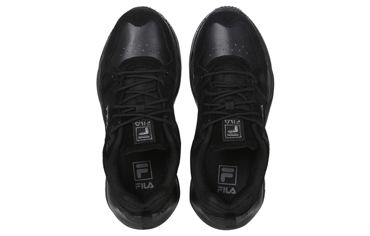 Shop Fila 斐樂 舒適厚底 低筒休閒老爹鞋 黑色 韓版