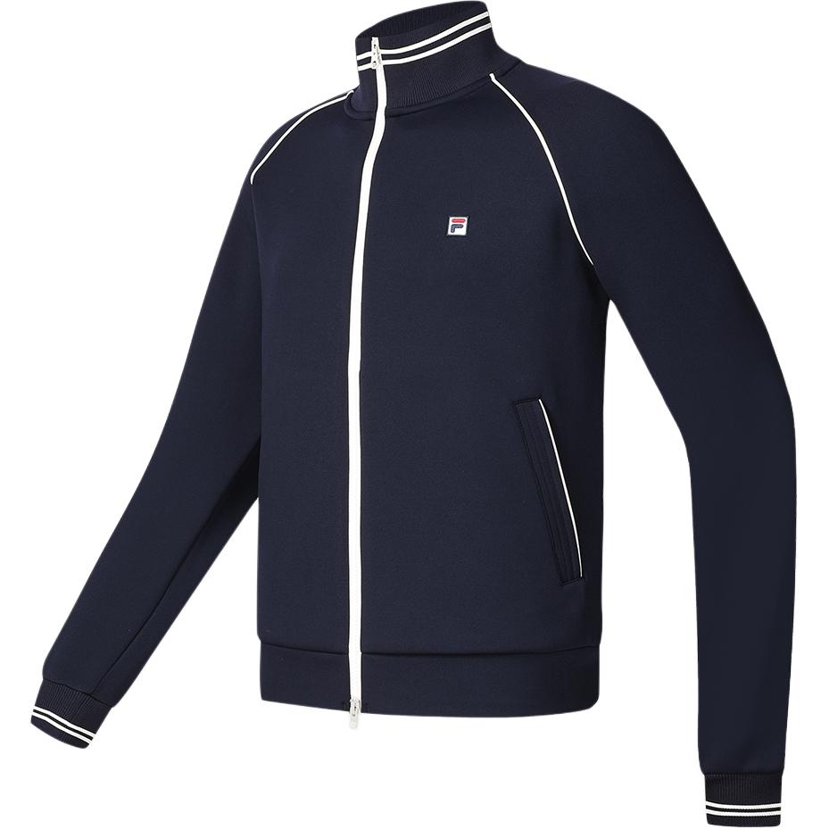 FILA Royal Blue Knit Long-Sleeve Tennis Jacket with Stand Collar A11M413503F-NV