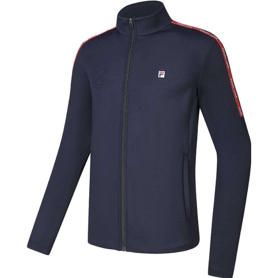 FILA Royal Blue Tennis Knit Long-Sleeve Jacket with Stand Collar A11M333505F-NV