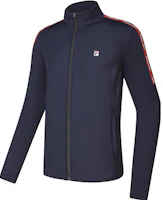 FILA Royal Blue Tennis Knit Long-Sleeve Jacket with Stand Collar A11M333505F-NV FILA Royal Blue Tennis Knit Long-Sleeve Jacket with Stand Collar A11M333505F-NV