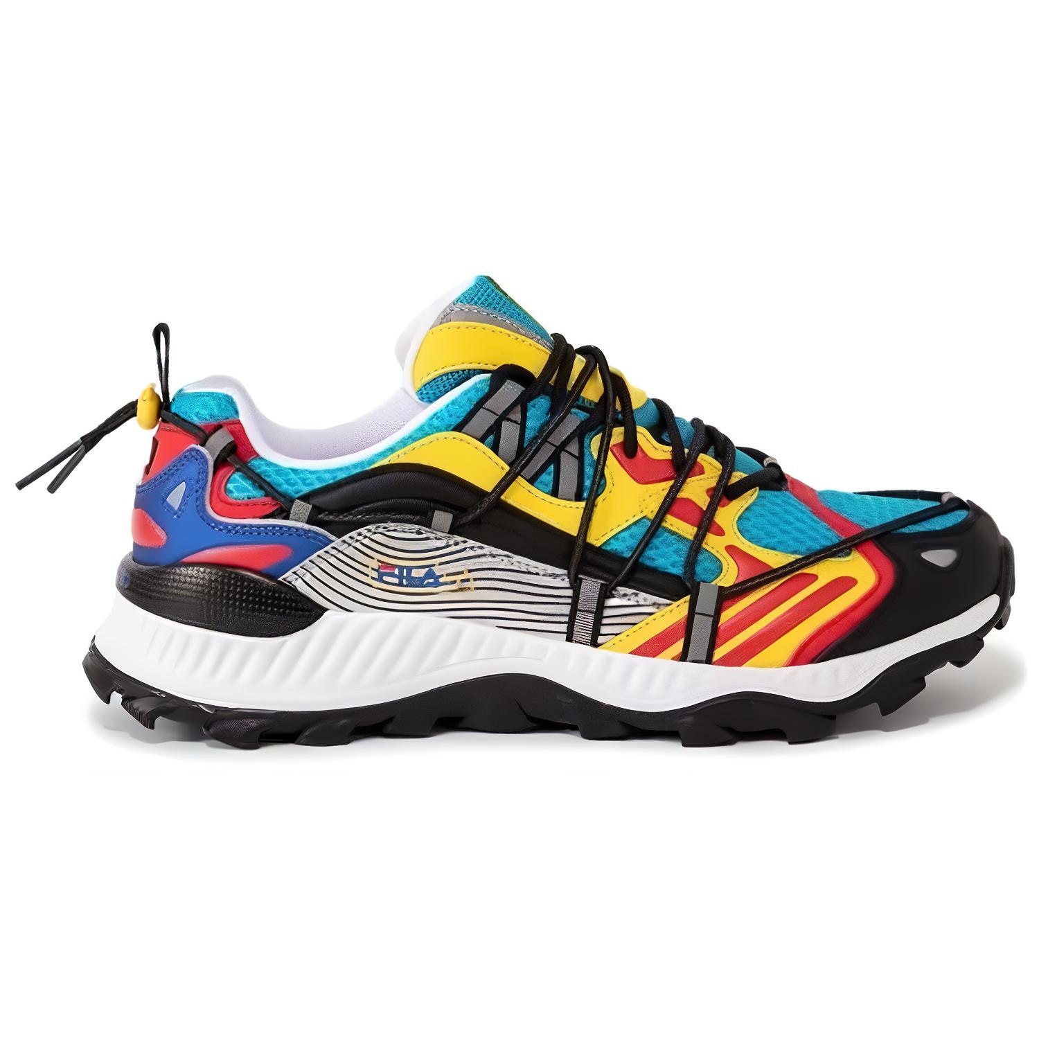 Order FILA Runner ''Comfort Tie Antislip Zwart Blauw Geel'' 1RM01546431