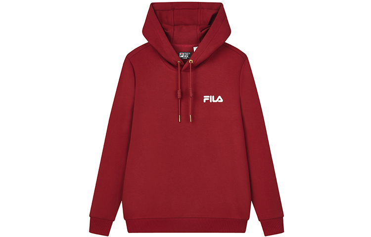 FILA Rust Red Logo Embroidered Hoodie Pullover F11M149205F-WI