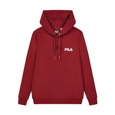 FILA Rust Red Logo Embroidered Hoodie Pullover F11M149205F-WI