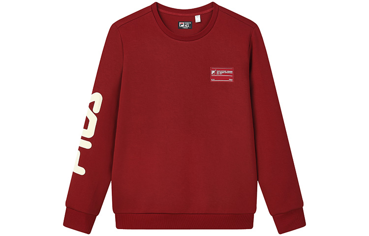 FILA Rust Red Pullover Sweatshirt with Logo Print F11M149208FWI