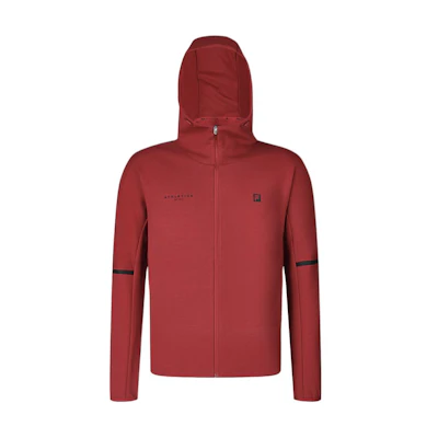 FILA Rust Red Solid Color Knit Hoodie Jacket for Fitness A11M411506F-RD