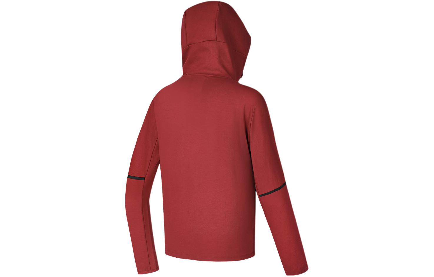 FILA Rust Red Solid Color Knit Hoodie Jacket for Fitness A11M411506F-RD 圖 3