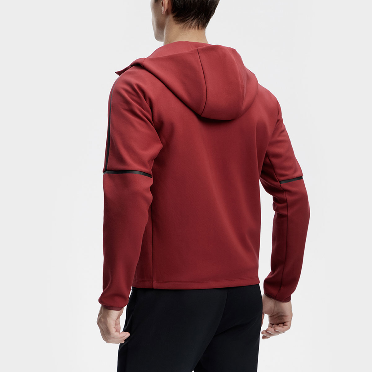 FILA Rust Red Solid Color Knit Hoodie Jacket for Fitness A11M411506F-RD 圖 6