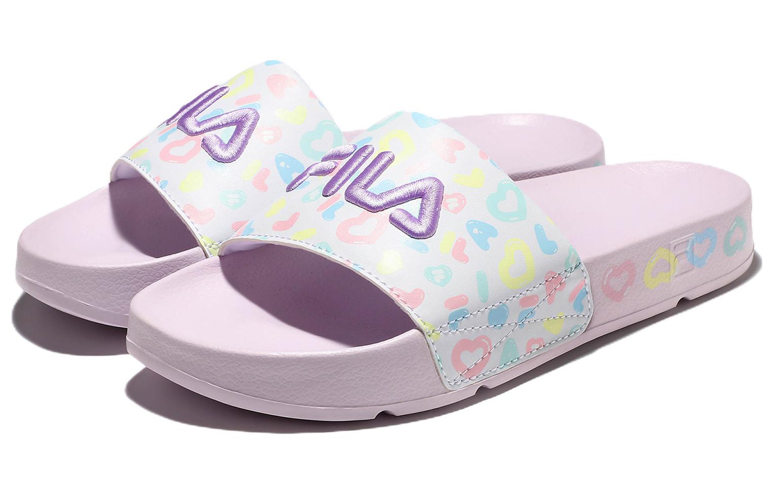 Order Fila 斐樂 厚底運動拖鞋 男女同款 淺紫白色 韓版