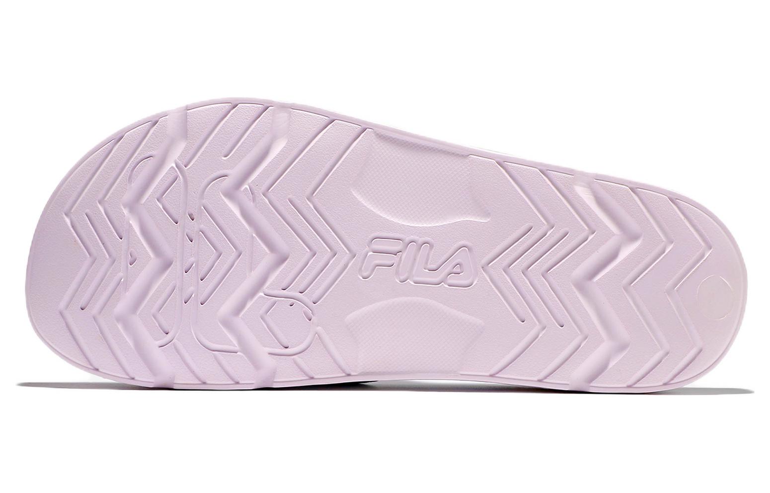 Shop Fila 斐樂 厚底運動拖鞋 男女同款 淺紫白色 韓版
