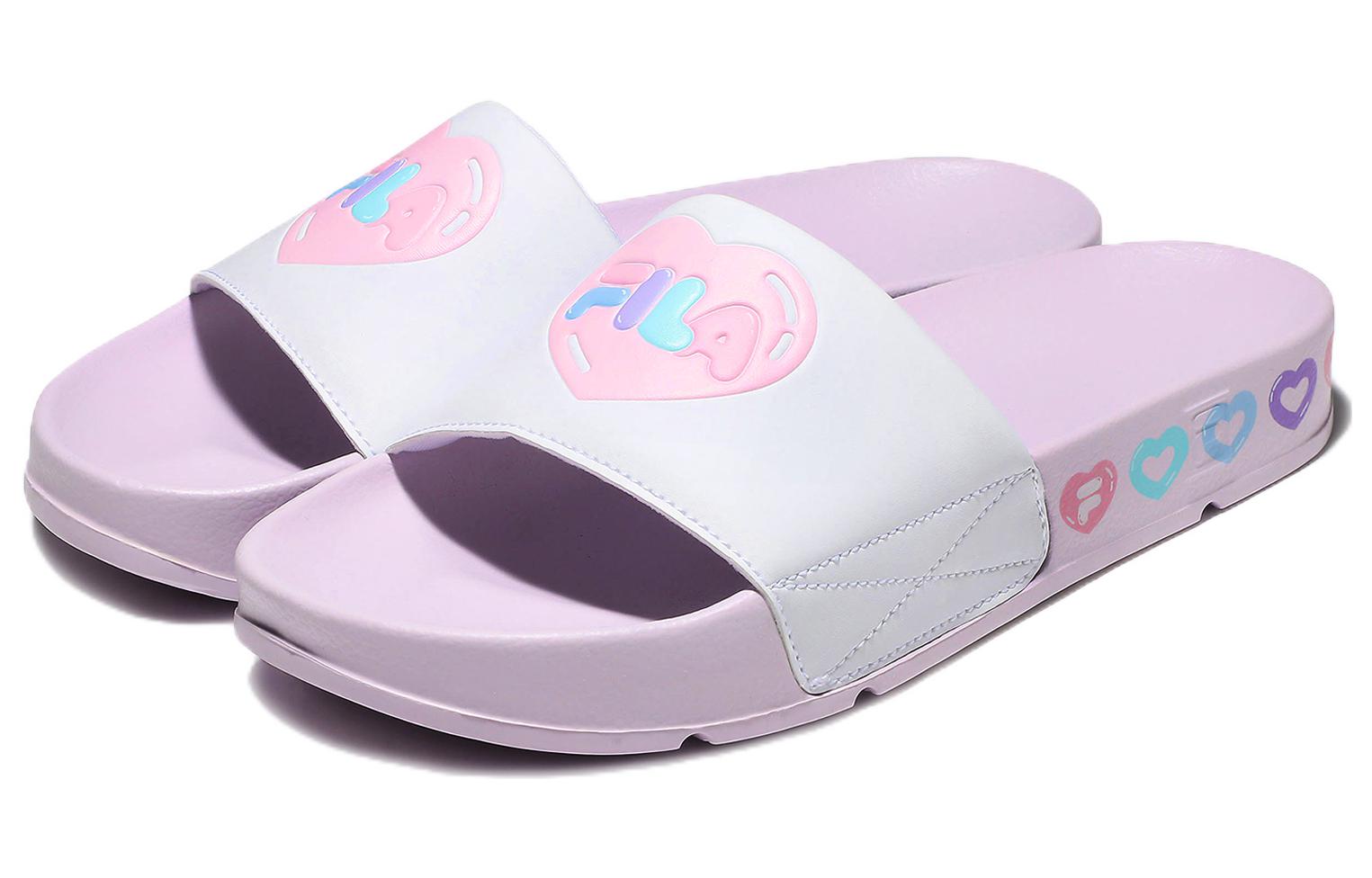 Order Fila斐樂 厚底運動拖鞋 男女同款 紫白彩色 韓版