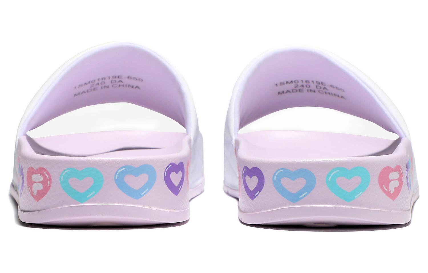 Lookbook Fila斐樂 厚底運動拖鞋 男女同款 紫白彩色 韓版