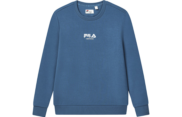 FILA Simple Casual Knit Pullover Logo Sweatshirt - Stealth Blue F11M248202FDB