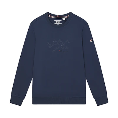 FILA Simple Casual Pullover Sweatshirt Dark Indigo Blue - Classic Style F11M331205FDB