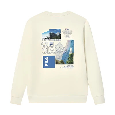 FILA Simple Casual Retro Knit Pullover Sweatshirt White F11M248202FIV