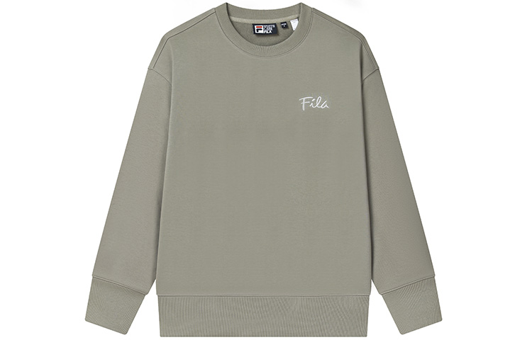 FILA Simple Letter Logo Embroidered Sweatshirt Unisex Light Rock Gray F11U248201F-GY