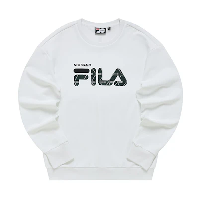 FILA Simple Logo Crewneck Sweatshirt Standard White T51M041209AWT