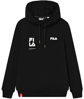 FILA Simple Logo Knit Hoodie in Black F11M249203F-BK FILA Simple Logo Knit Hoodie in Black F11M249203F-BK