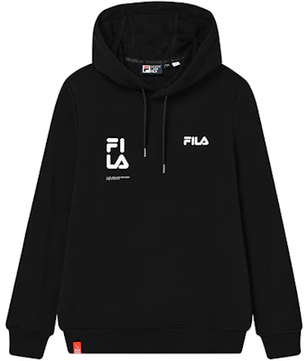 FILA Simple Logo Knit Hoodie in Black F11M249203F-BK Buy FILA Simple Logo Knit Hoodie in Black F11M249203F-BK
