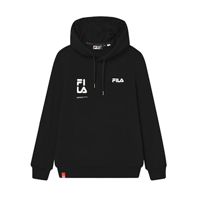 FILA Simple Logo Knit Hoodie in Black F11M249203F-BK