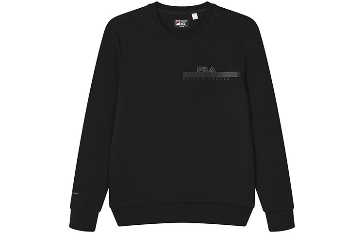 FILA Simple Logo Knit Pullover Sweatshirt Black - Casual Streetwear F11M247202FBK