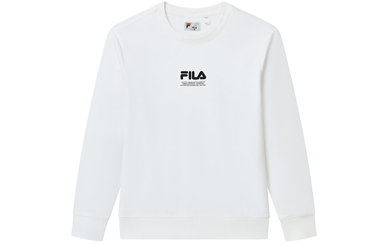 FILA Simple Logo Print Pullover Sweatshirt Nitrous White F51M239203F-WT