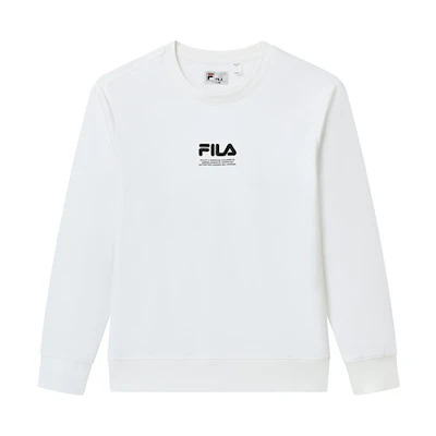 FILA Simple Logo Print Pullover Sweatshirt Nitrous White F51M239203F-WT