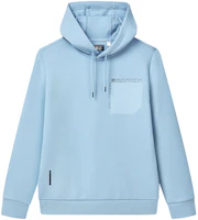 FILA Simple Solid Color Knit Hoodie in Infinity Blue F11M247203F-LB FILA Simple Solid Color Knit Hoodie in Infinity Blue F11M247203F-LB