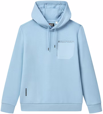 FILA Simple Solid Color Knit Hoodie in Infinity Blue F11M247203F-LB Buy FILA Simple Solid Color Knit Hoodie in Infinity Blue F11M247203F-LB