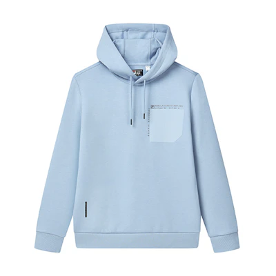 FILA Simple Solid Color Knit Hoodie in Infinity Blue F11M247203F-LB