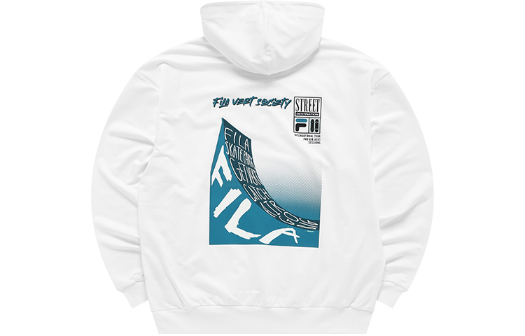 FILA Skateboard Print Loose Fit Hoodie Standard White () T11M133204FWT
