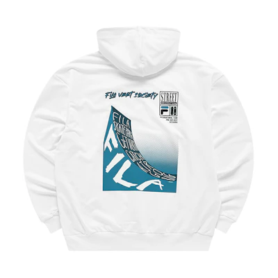FILA Skateboard Print Loose Fit Hoodie Standard White () T11M133204FWT