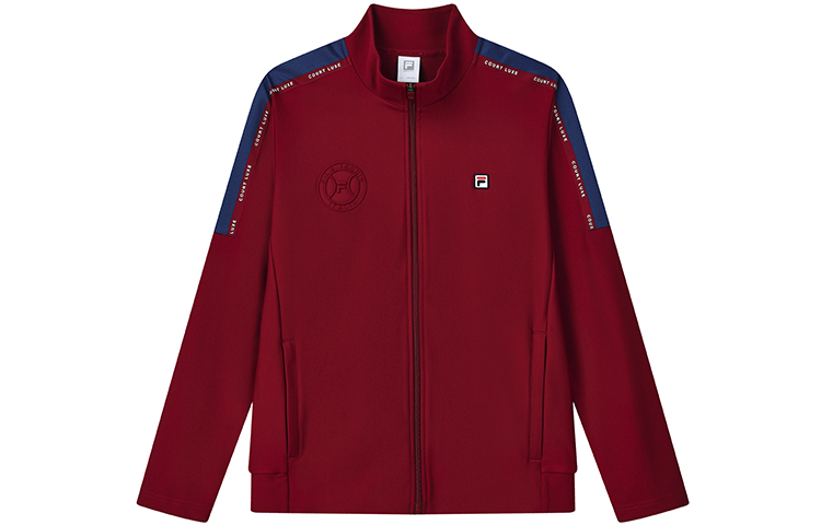 FILA Slim Fit Embroidered Logo Track Jacket Rust Red A11M133502F-RD