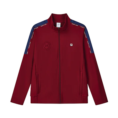 FILA Slim Fit Embroidered Logo Track Jacket Rust Red A11M133502F-RD