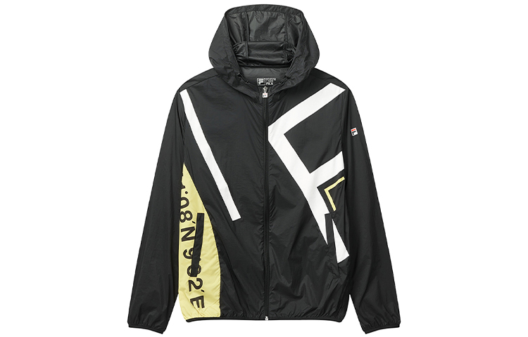 FILA Slim Fit Woven Sports Hooded Jacket F11M028713FBK