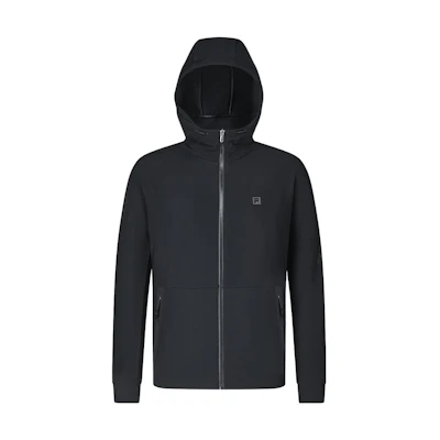 FILA Solid Black Fitness Knit Hoodie Jacket A11M341505F-BK