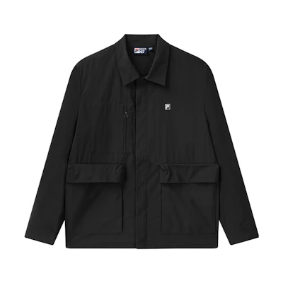 FILA Solid Black Lightweight Jacket with Pocket Design for Men F11M118708F-BK