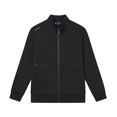 FILA Solid Black Zip-Up Jacket with Stand Collar and Long Sleeves F11M342504FBK