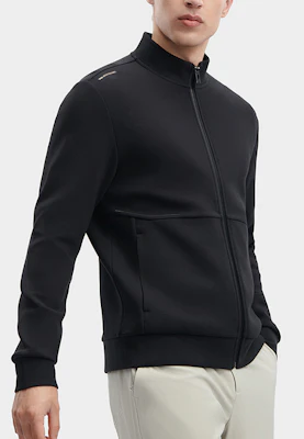 FILA纯黑色拉链立领长袖夹克 F11M342504FBK Details for FILA纯黑色拉链立领长袖夹克 F11M342504FBK