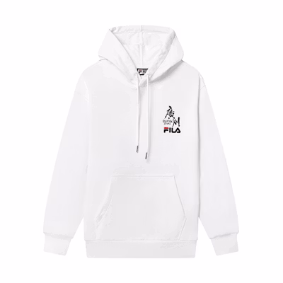 FILA Solid Casual Knit Hoodie Unisex - Standard White F11U249202F-WT