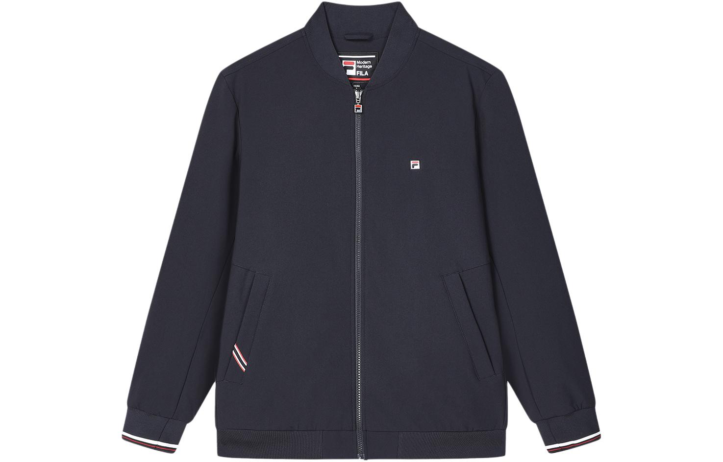 FILA Solid Color Baseball Collar Casual Jacket - Navy Blue F11M411706F-NV