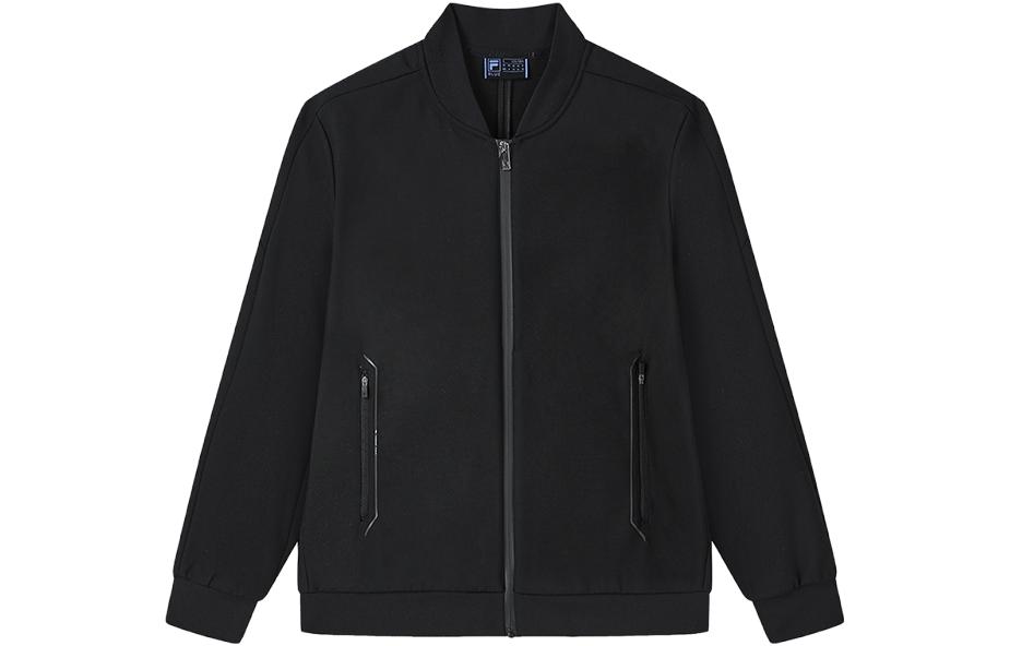 FILA Solid Color Baseball Collar Jacket Black F11M312705F-BK