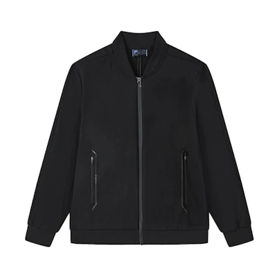 FILA Solid Color Baseball Collar Jacket Black F11M312705F-BK