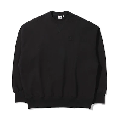 FILA Solid Color Casual Crewneck Pullover Sweatshirt - Black FS2POE1104X-BLK