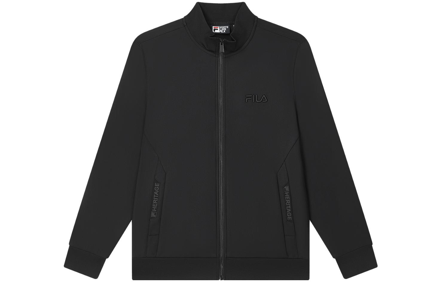 FILA Solid Color Casual Knit Jacket - Jet Black F11M338504F-BK