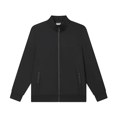 FILA Solid Color Casual Knit Jacket - Jet Black F11M338504F-BK