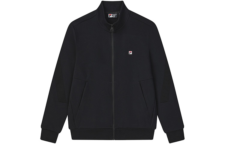FILA Solid Color Casual Knit Long-Sleeve Jacket - Jet Black F11M248505F-BK