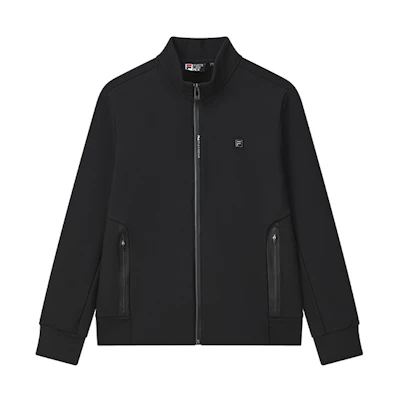 FILA Solid Color Casual Stand Collar Jacket in Black F11M247501FBK