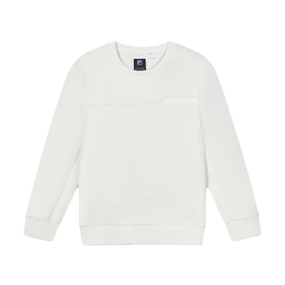FILA Solid Color Crewneck Knit Pullover Sweatshirt Ice Cream F11M412204F-WT