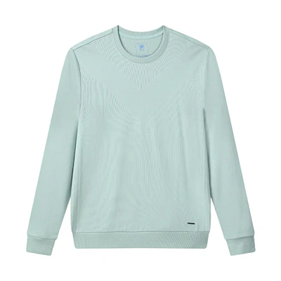 FILA Solid Color Crewneck Pullover Sweatshirt Ice Gray Green F11M132202F-TQ